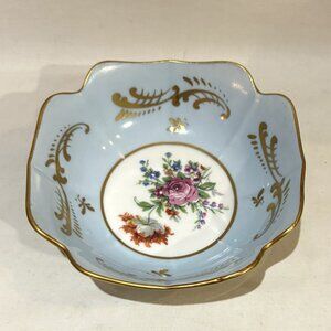 VTG French Couleuvre Edition d'art a Tirage Reserve Sur Porcelain Bowl Blue Gold